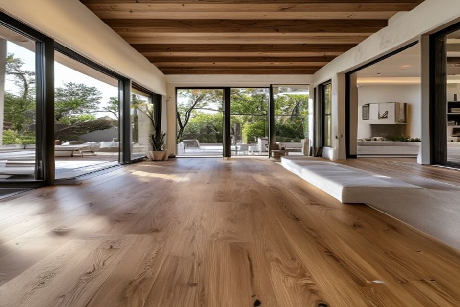 Wide plank oak open concept
